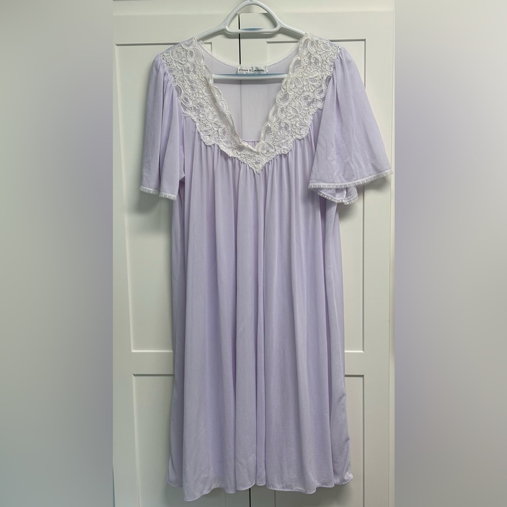 Miss Elaine classic nightgown lavender no size